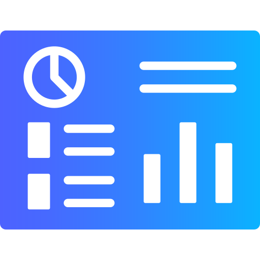 A digital dashboard with charts, graphs, and data visualizations for analyzing business metrics.